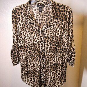 Style&Co.Animal Print 3/4 Sleeve Blouse Size: M